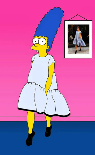 marge-simpson-victoria-beckham-art-cartoon-illustration-satire-sketch-fashion-luxury-style-iconic-dresses-all-the-time-the-simspsons-humor-chic-by-alexsandro-palombo